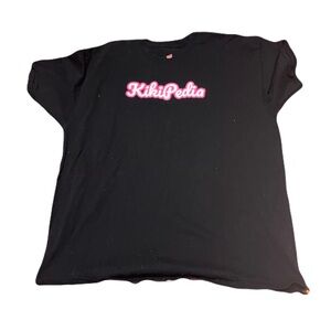 Black Kids T-Shirt with Pink Logo
